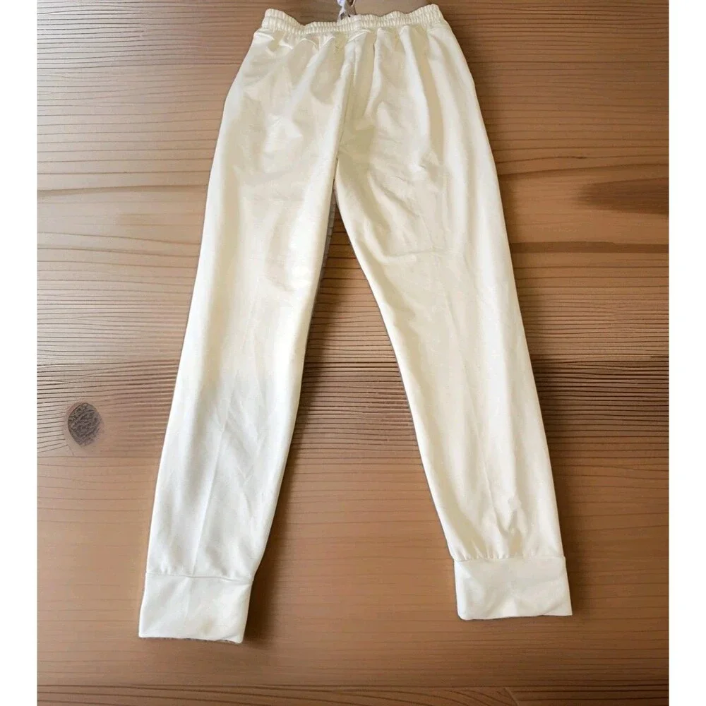 Mens Carhartt Joggers Embroidered Logo Off White Size L Loose Fit Light Stain